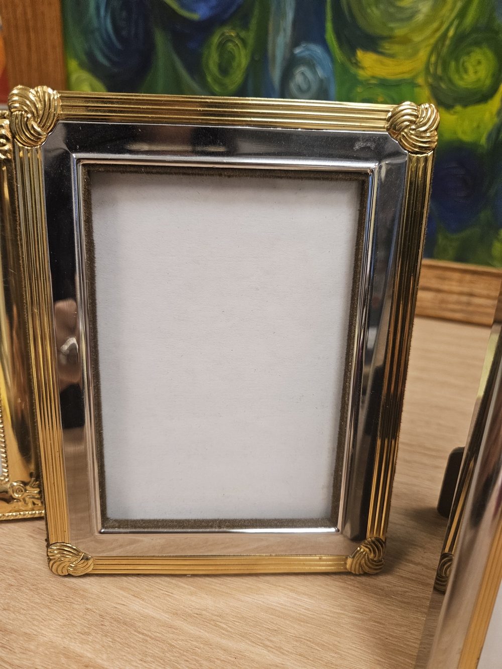 Picture Frames Vintage Classic Brass Gold Silver Metal 4" x 6" (Set of 3) - Picture 5 of 9